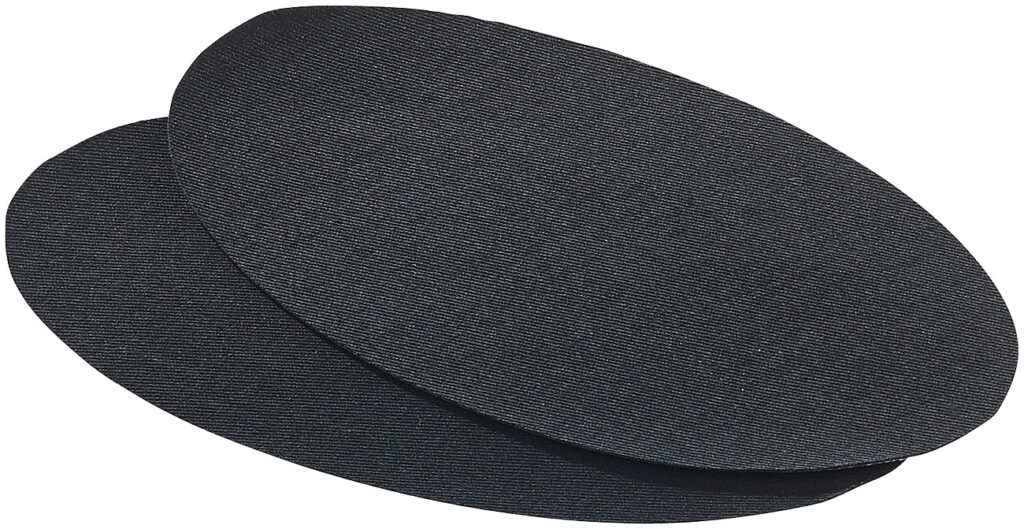 Schnellhaftende Bügelflicken aus Baumwolle, 2 Stück in schwarz