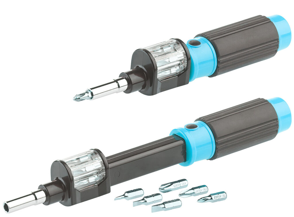 6in1-Bit-Schraubendreher mit Wechseltrommel, magnetische Bit-Halterung