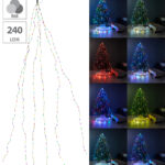 Christbaum-Überwurf-Lichterkette, 240 bunte LEDs, 6 Girlanden, je 4m