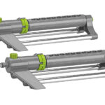 2er-Set oszillierende Viereckregner mit Schmutzsieb, bis 300 m², 4 bar