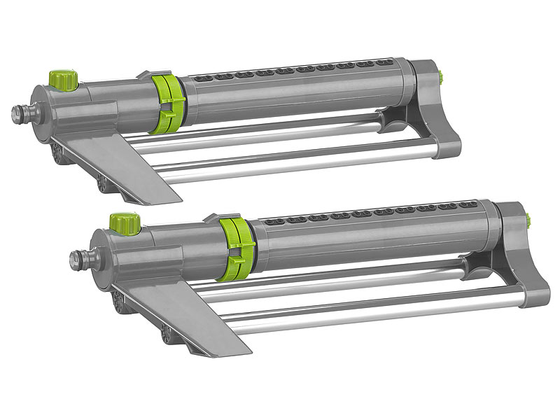 2er-Set oszillierende Viereckregner mit Schmutzsieb, bis 300 m², 4 bar