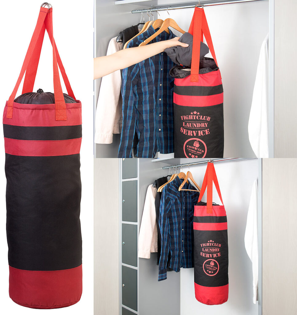 Wäsche-Boxsack „Rocky“ mit Kordelzug und Aufhänge-Ösen