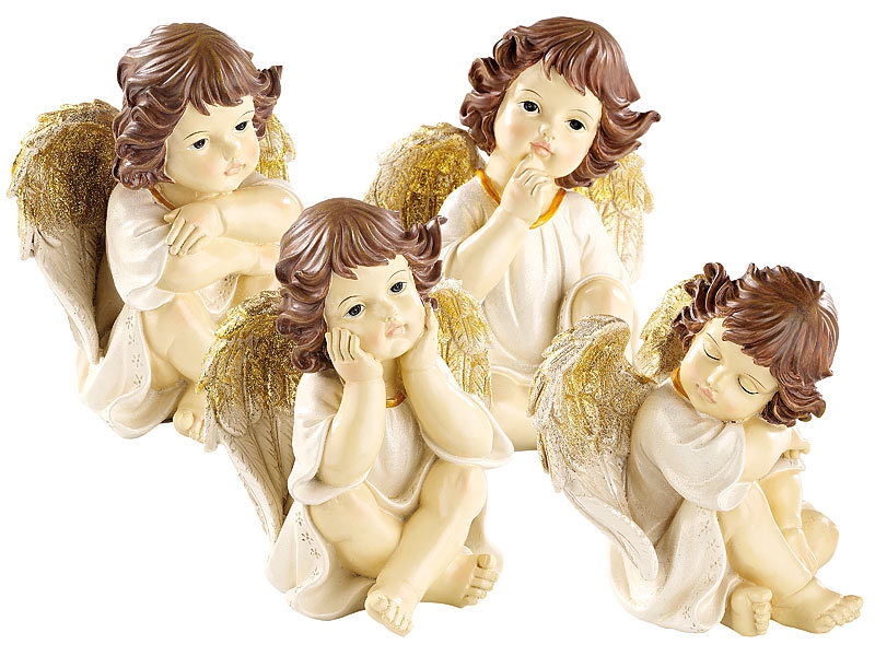 Grosse Deko-Weihnachtsengel im 4-er Set