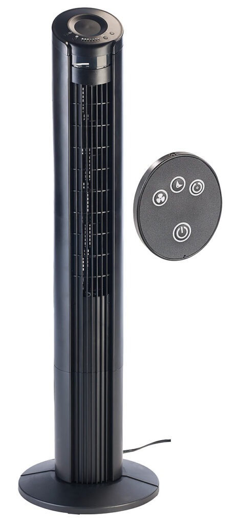 Turmventilator mit Magnet-Fernbedienung & 90°-Oszillation, 55 Watt