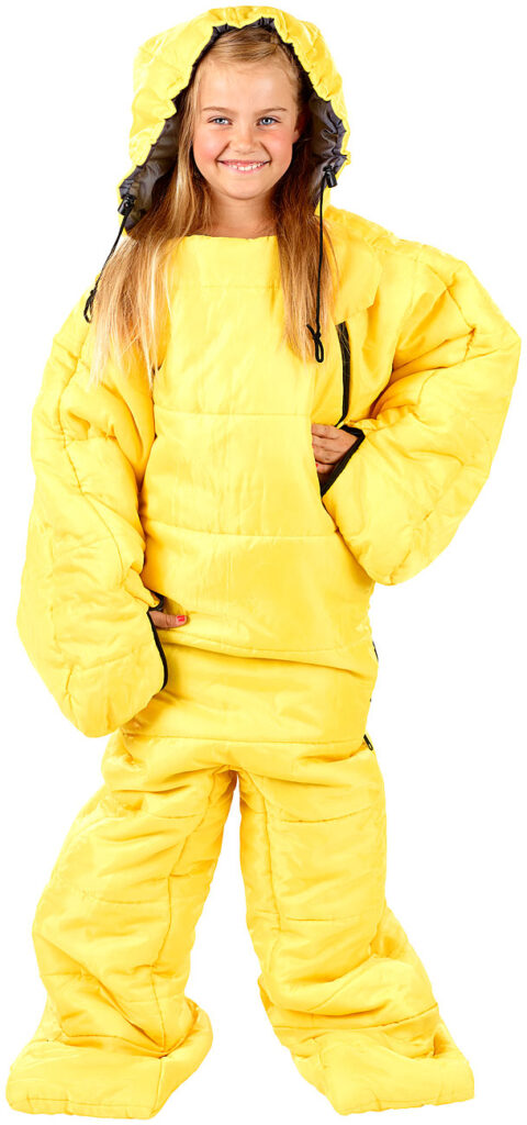 Kinderschlafsack mit Armen und Beinen, Grösse S, 150 cm, gelb