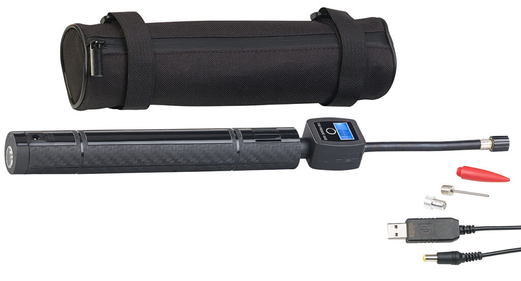 Kompakte Akku-Kompressor-Luftpumpe mit LCD-Display, LED, 101 psi, 7 bar