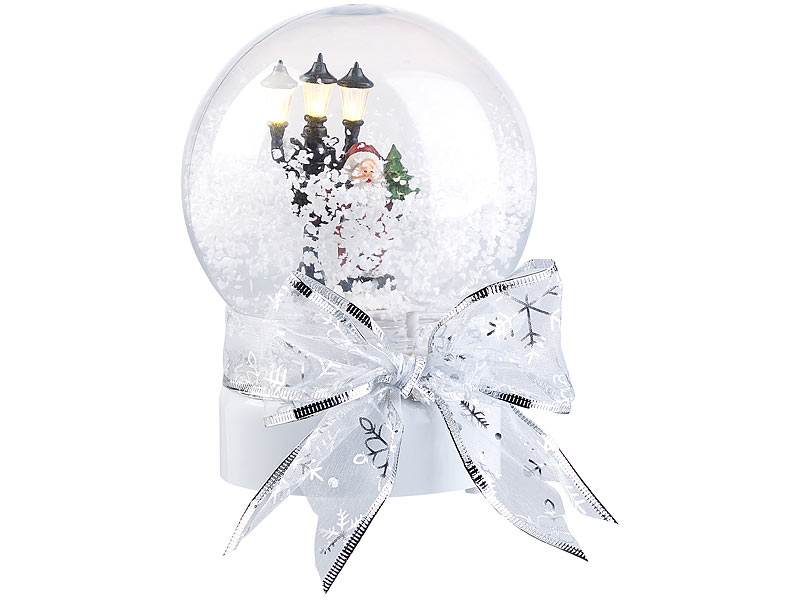 Schneekugel mit singendem Weihnachtsmann, berührungsaktiv, LED-Laterne
