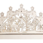 Holz-Schwibbogen mit LED-Beleuchtung und Rentier-Motiv