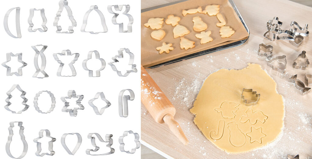 20-tlg. Ausstechformen-Set aus Edelstahl für Guetzli, Kekse, Deko