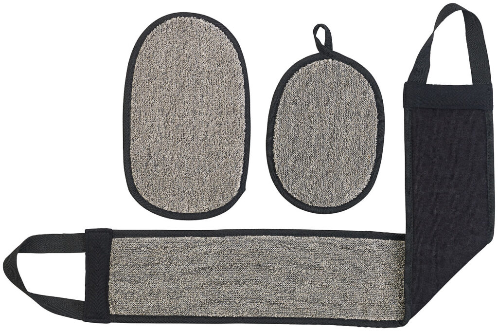 3-teiliges Badeset für Reinigung, Massage & Peeling, Gesicht & Körper