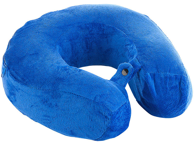 Memory-Foam-Nackenhörnchen mit Soft-Fleece-Bezug und Transport-Tasche