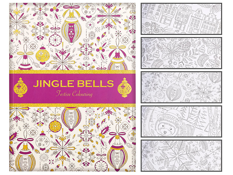 Malbuch für Erwachsene „Jingle Bells“ mit 32 Wintermotiven