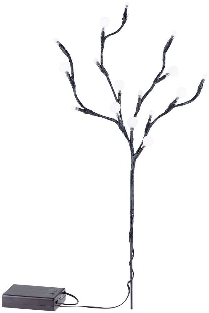 LED-Lichterzweig mit 16 leuchtenden Kugeln, 44 cm, batteriebetrieben