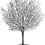 Moderner Lichterbaum mit 25 warmweissen LEDs, 50 cm, schwarz