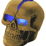 Schädel-Leuchte „Crackhead“ 1 blaue LED