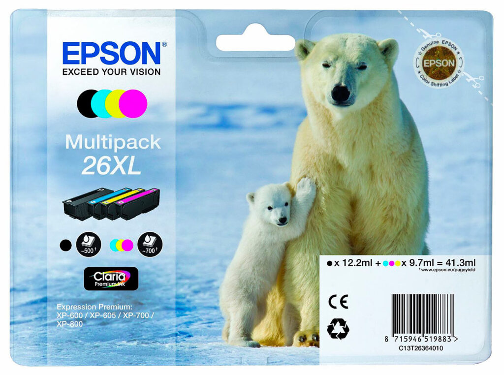 Original Tintenpatronen Multipack T2636, BK/C/M/Y XL