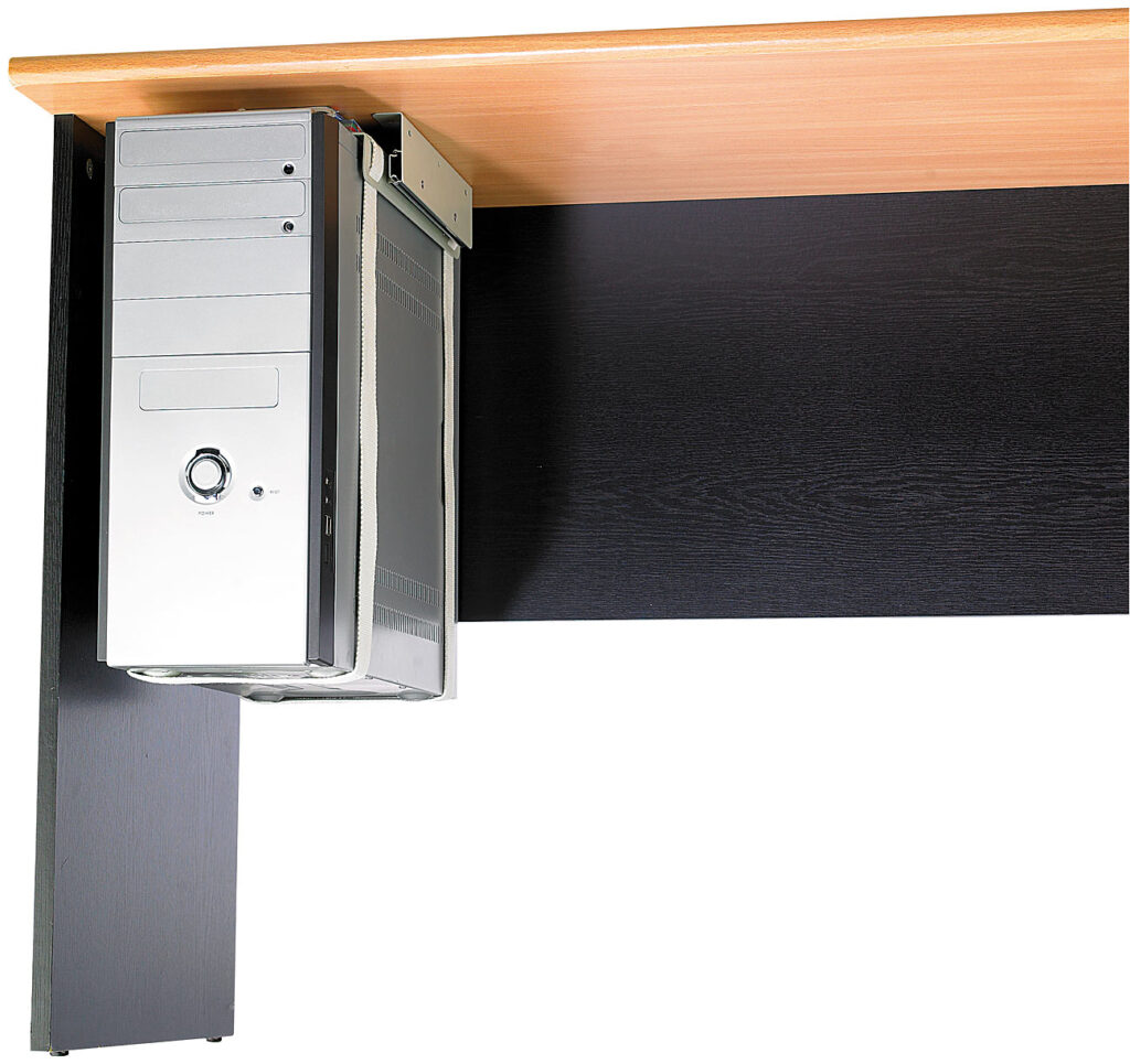 Universal-Schienen-Halterung zur PC-Untertisch-Montage