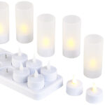 12er-Set Akku-LED-Teelichter mit Kunststoff-Dekogläsern & Ladestation 12er-Set Akku-LED-Teelichter mit Kunststoff-Dekogläsern & Ladestation