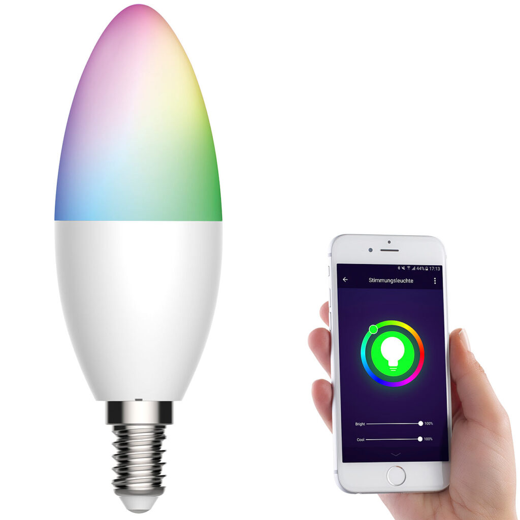 WLAN-LED-Lampe für Amazon Alexa und Google Assistant, E14