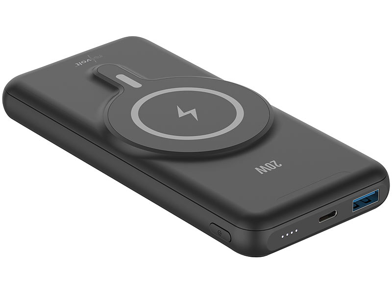 Magnetische Powerbank 10.000 mAh, Qi-& MagSafe-kompatibel, PD, QC, 20 Watt