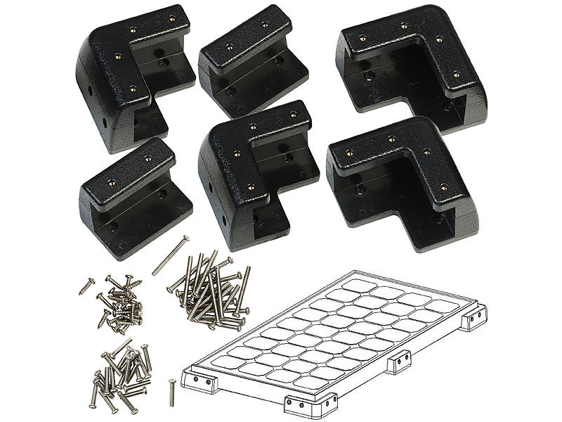 Montage-Set für Solarpanels mit 18-40 mm Alu-Rahmenstärke, schwarz