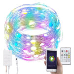 RGB-LED-Lichterdraht mit Musik-Steuerung, WLAN und App, USB, 10 m
