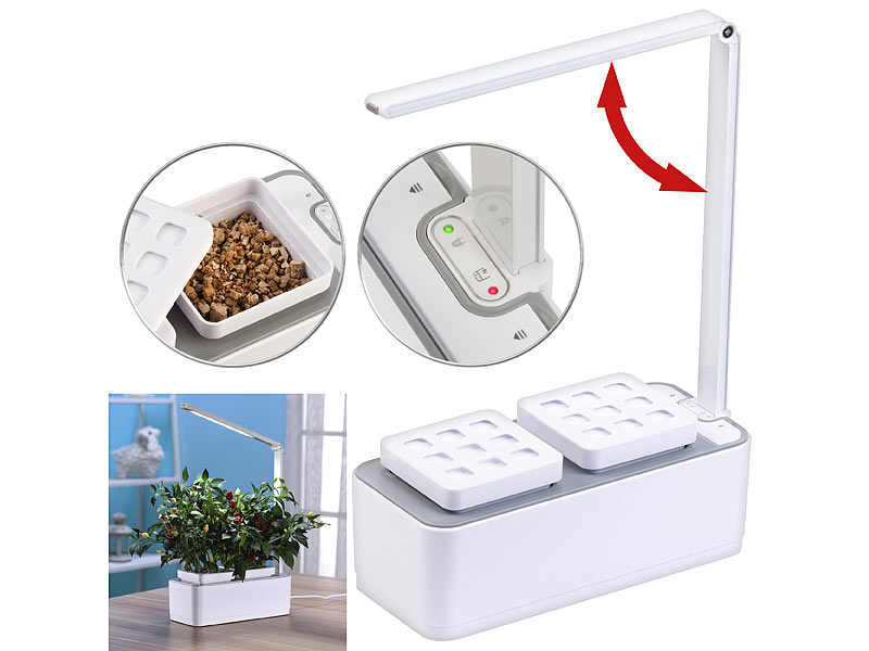 2er-Set Intelligentes Pflanzen Anzucht System, LEDs, Timer, 1,5 L