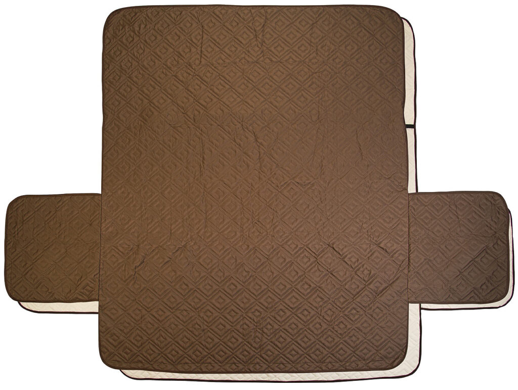 Wende-Schonbezug für 3-Sitzer-Sofa, wasserabweisend, Beige/Braun