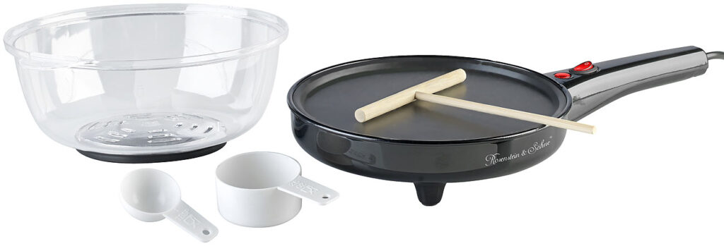 3in1-Crépe-, Popcornmaker und elektrische Pfanne, 800 Watt, Ø 20 cm