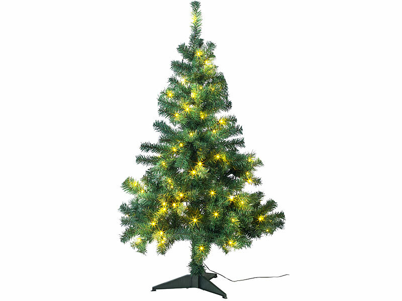 Weihnachtsbaum mit Bodenständer, 120 cm, 250 Spitzen, 100 LEDs