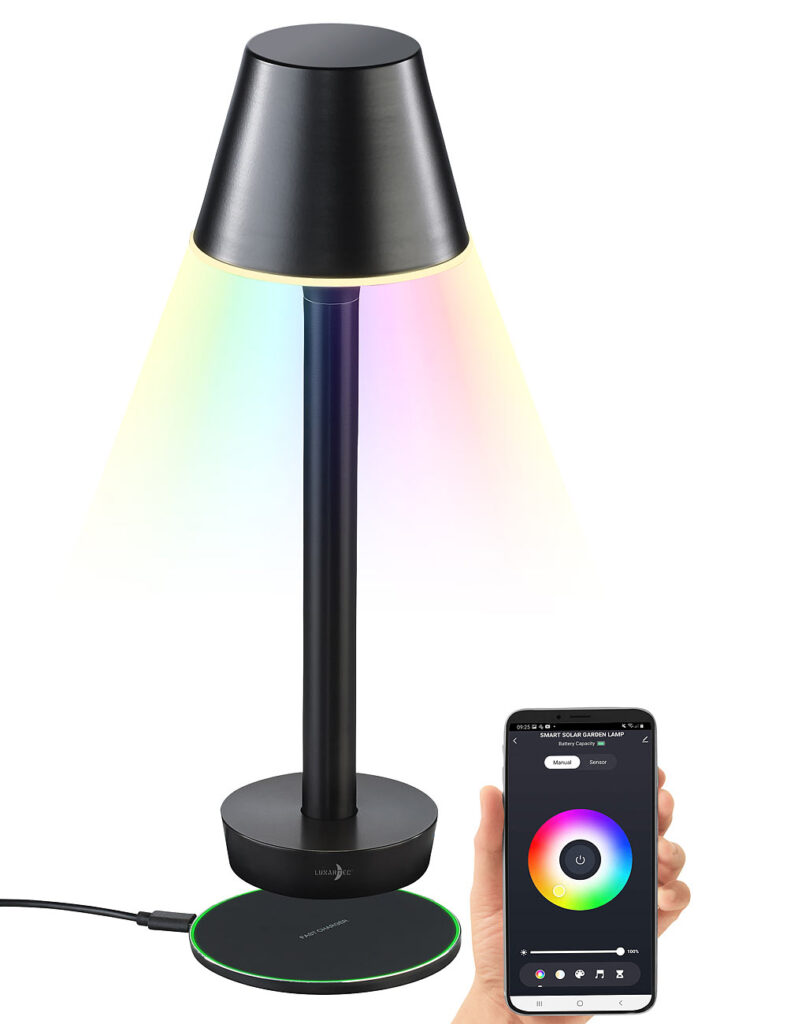 Smarte Outdoor-Tischlampe, RGB-CCT-LEDs, App, Bluetooth, 40 lm, IP67