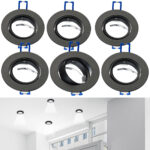 6er-Set Einbaustrahler-Rahmen, einstellbarer Abstrahlwinkel, schwarz 6er-Set Einbaustrahler-Rahmen, einstellbarer Abstrahlwinkel, schwarz