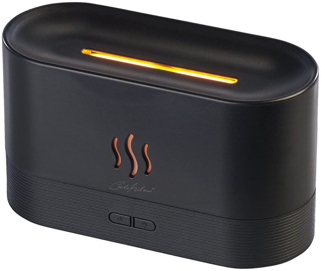 Ultraschall-Aroma-Diffuser mit zuschaltbarer LED-Flamme, USB-Betrieb