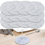 12er-Set Abwaschbare Filz-Untersetzer, hellgrau, Ø 10 cm