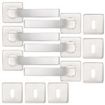 3er Edelstahl-Türbeschlag-Set, 3 Türklinken und Rosetten-Garnitur, silber 3er Edelstahl-Türbeschlag-Set, 3 Türklinken und Rosetten-Garnitur, silber