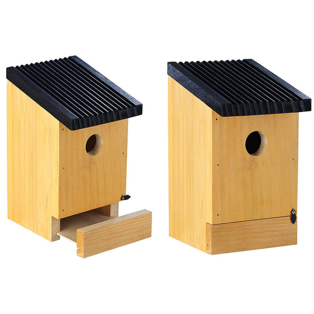 2er-Set Tannenholz-Nistkästen für Wildvögel, 22 x 14 x 12 cm, vormontiert