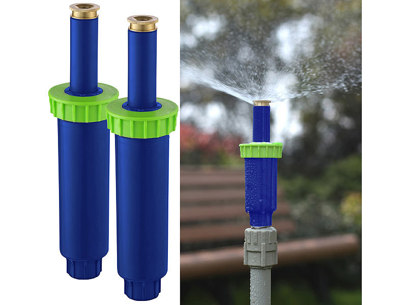 4er-Set versenkbare Bewässerungssprinkler mit 3 Sprühköpfen, bis 50 qm