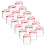 18er-Set Einmachgläser mit Schraubdeckel, Sturzgläser mit Karo-Muster, je 315 ml 18er-Set Einmachgläser mit Schraubdeckel, Sturzgläser mit Karo-Muster, je 315 ml