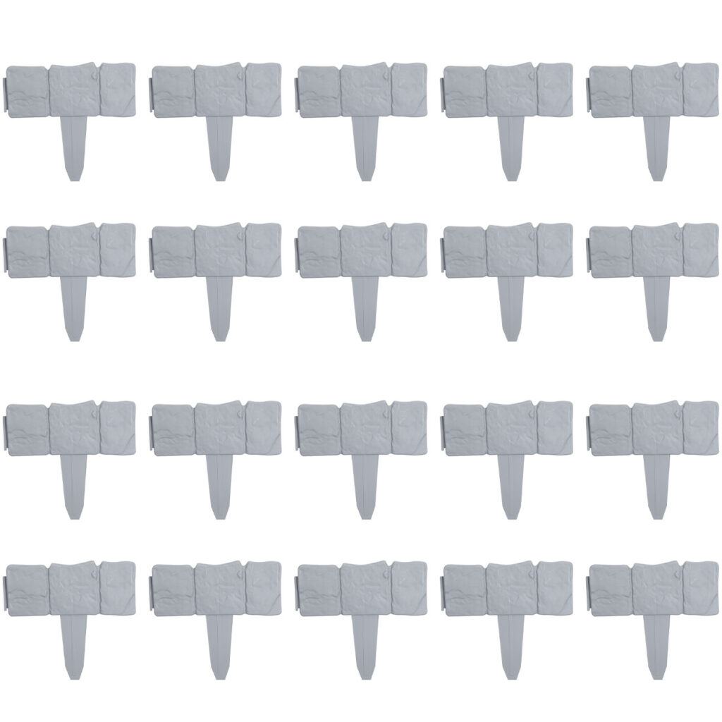 Beetumrandung in Steinoptik, grau, 20er-Set