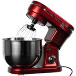 Küchenmaschine in edlem Rot-Silber, 1200 W