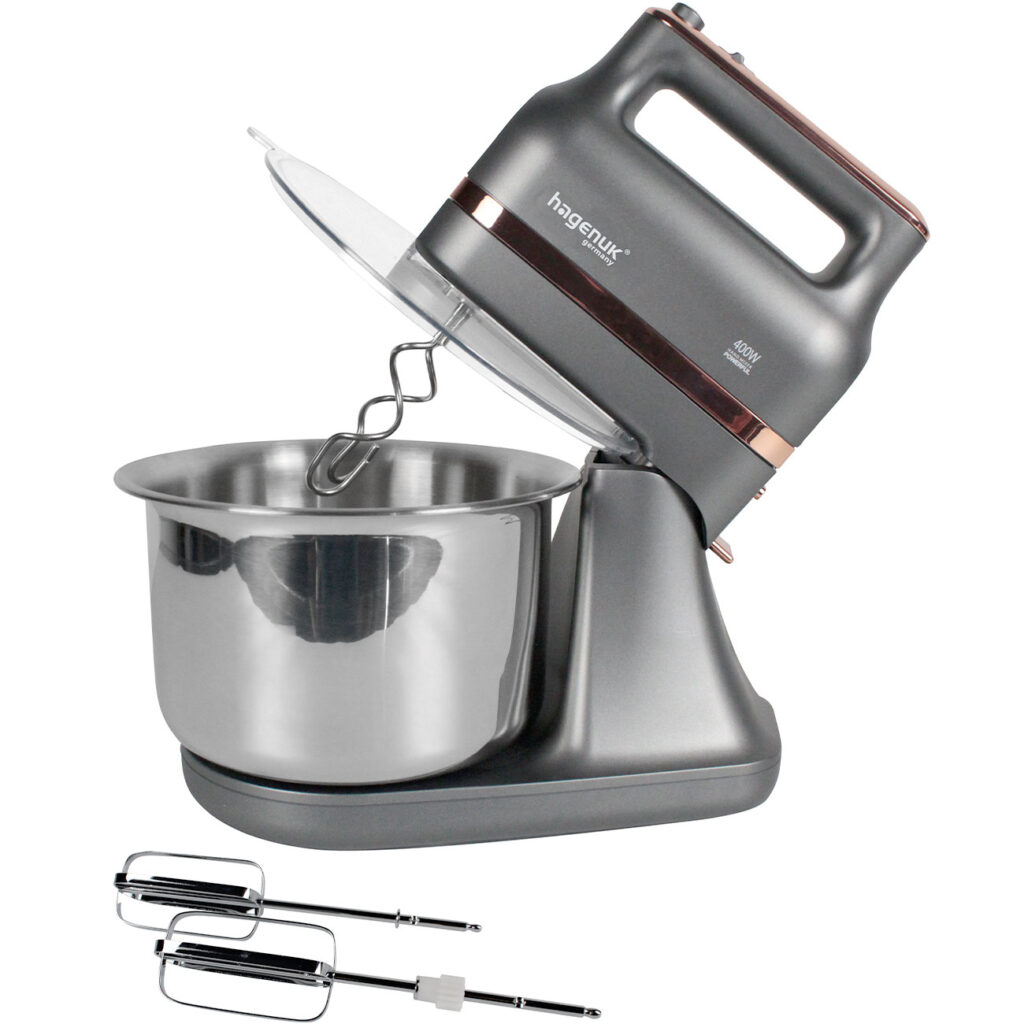 Turbo-Handrührgerät mit 3,5L Edelstahl-Rührschüssel, anthrazit-roségold, 400 W