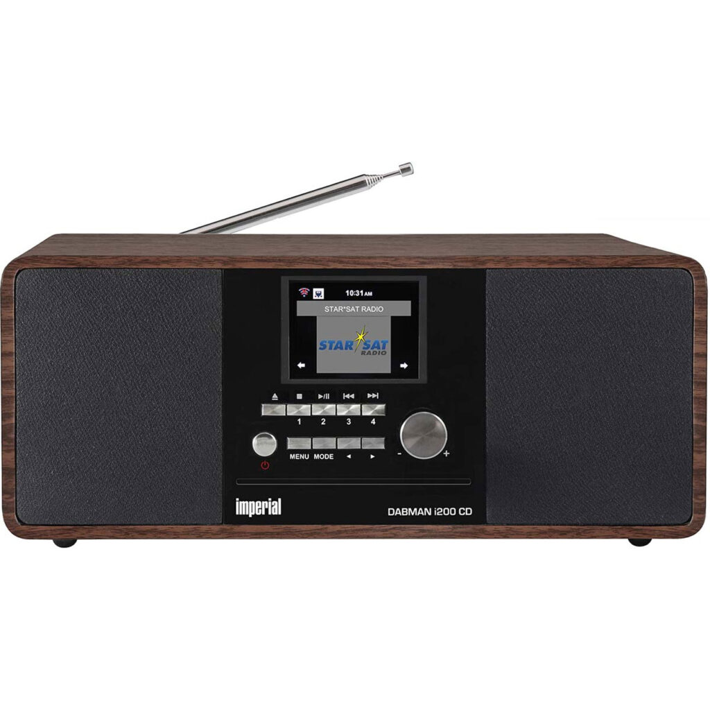 Stereo-Hybridradio DAB+ & UKW, mit CD-Player, in Holzoptik, Bluetooth, 2x 15 W