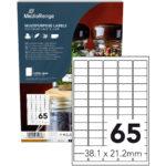 Universal-Klebe-Etiketten, stark haftend, 38.1 x 21.2 mm, 50 Blatt / 3250 Etiketten weiss