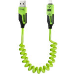 4in1 Spiral Ladekabel, USB-C & Lightning, grün, 65 W
