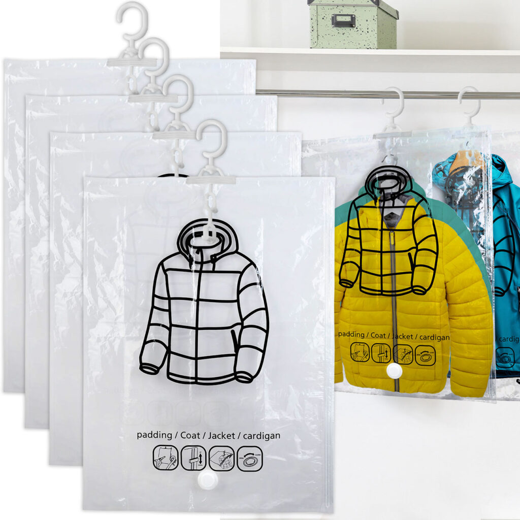 4er-Set Vakuum-Beutel mit Haken, 67 x 90 cm 4er-Set Vakuum-Beutel mit Haken, 67 x 90 cm