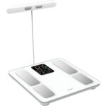 Personenwaage mit Handsensoren & digitalem Farbdisplay, weiss