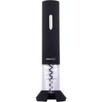 Elektrischer Weinflaschenöffner, schwarz, inkl. Folienmesser