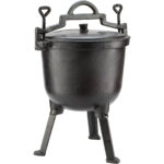 Camping-Kochtopf aus Gusseisen, Lagerfeuertopf, 8 Liter