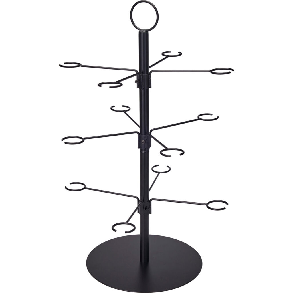 Etagere mit 3 Ebenen für Trinkgläser 34 x 55,5 cm, schwarz
