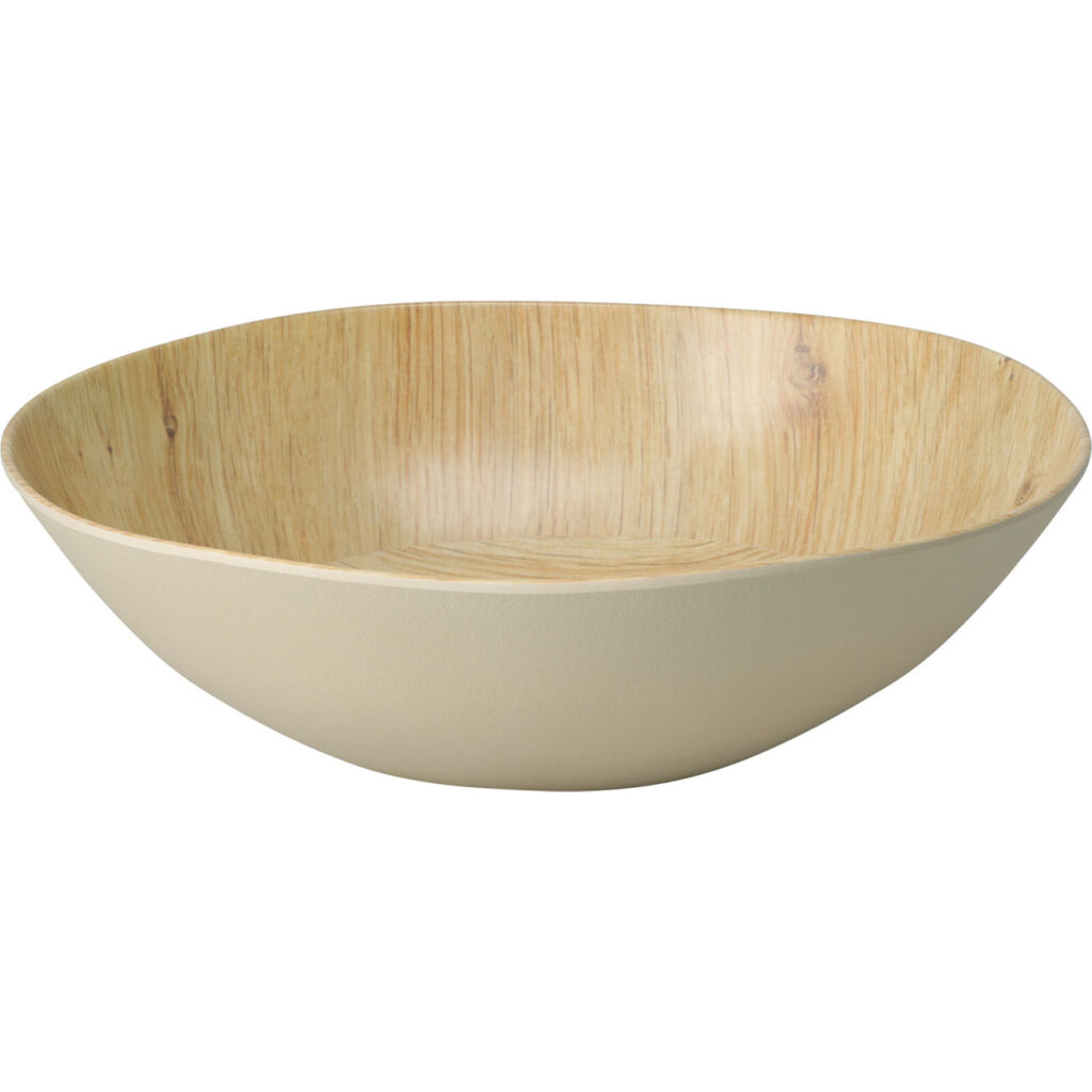 Bruchfeste Melamin-Schale in Holzoptik-Design, 30 x 7,2 cm